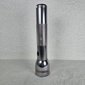 Vintage Maglite 2D Cell Silver Aluminum Flashlight 10" MAG-LITE USA MADE TESTED